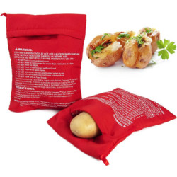 Bolsa reutilizable para microondas, utensilio para cocinar Patatas al horno, 4 minutos, Rojo