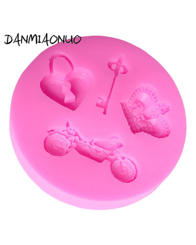 DANMIAONUO-Moldes De Silicona Para repostería, herramienta De diseño De pasteles Para motocicleta, A0437020