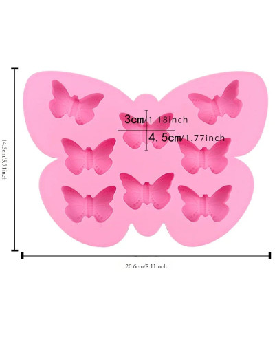 Moldes de silicona de mariposa de 8 cavidades, moldes de rejilla de hielo de verano, repostería para decoración de pasteles para