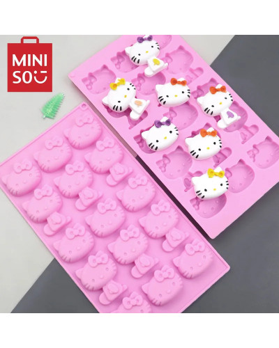 MINISO Sanrio-moldes de repostería de Chocolate para el hogar, moldes de silicona para repostería, moldes para galletas, accesor