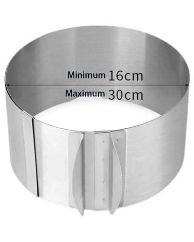 Molde redondo de acero inoxidable para Tartas, anillo telescópico para Mousse, estiramiento ajustable, elevado, 8/10/15cm de alt