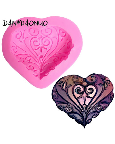 DANMIAONUO-Moldes De Silicona con forma De corazón Para repostería, suministros De horneado Para pastelería, Coeur, A0733045