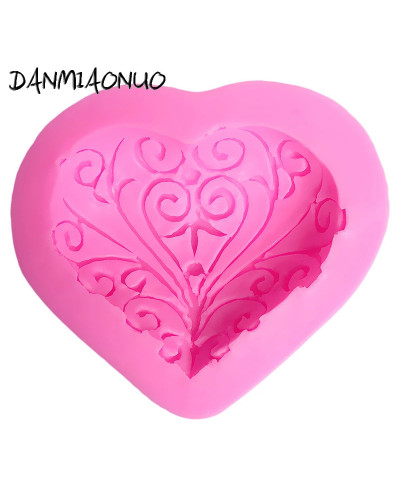 DANMIAONUO-Moldes De Silicona con forma De corazón Para repostería, suministros De horneado Para pastelería, Coeur, A0733045