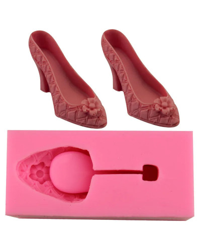 Molde de silicona 3D para pastelería, herramienta de cocina para repostería, decoración de boda, zapatos de tacón alto, 1 piezas