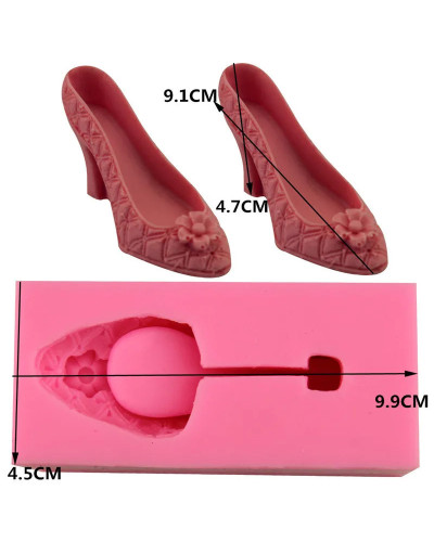 Molde de silicona 3D para pastelería, herramienta de cocina para repostería, decoración de boda, zapatos de tacón alto, 1 piezas