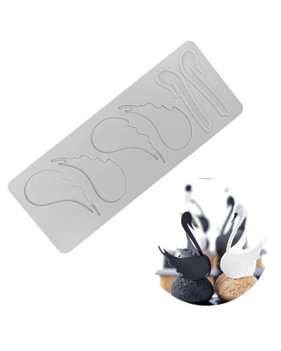 Moldes de Silicona para repostería y pastelería, cojín de encaje para pastel, cocina Molecular de cisne, plato de comida creativ