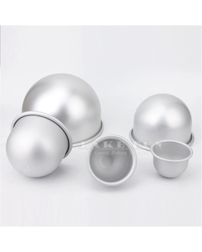 Molde de aluminio de ánodo de cúpula profunda redonda, moldes para pasteles, semicirculares, faldas de princesa, herramientas pa