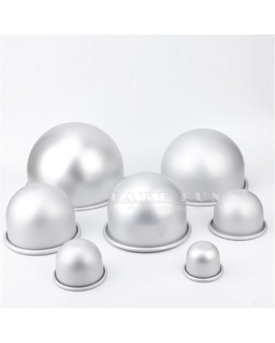 Molde de aluminio de ánodo de cúpula profunda redonda, moldes para pasteles, semicirculares, faldas de princesa, herramientas pa