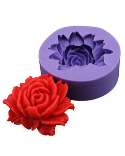 Molde de Chocolate Rosa 3D, herramientas de decoración de pasteles, jabón de silicona s