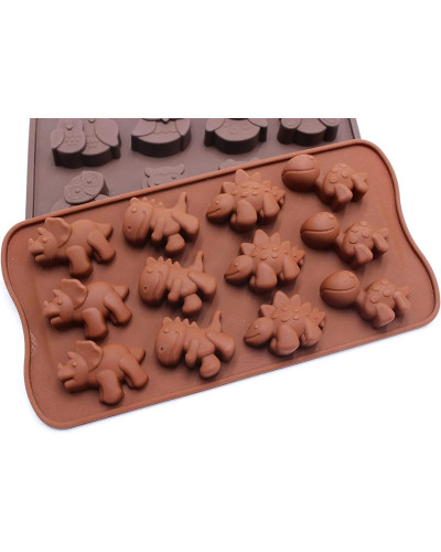 Molde de silicona con formas de vehículos y animales para hacer Chocolate, gofres, Dulces, galletas, 2 unidades