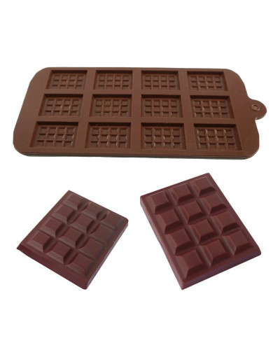 Molde de silicona de 12 celdas para Chocolate, Fondant, pastelería, barra de caramelo, decoración de modo de pastel, accesorios 