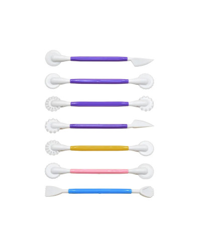 1 Juego de herramientas de plástico para hornear, cortador de tallado de pasteles, Fondant de azúcar, herramienta de arcilla de 