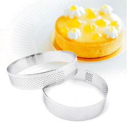 Molde de acero inoxidable para tartas y Mousse, cortador circular de galletas, anillo perforado, 6, 8 y 10 CM