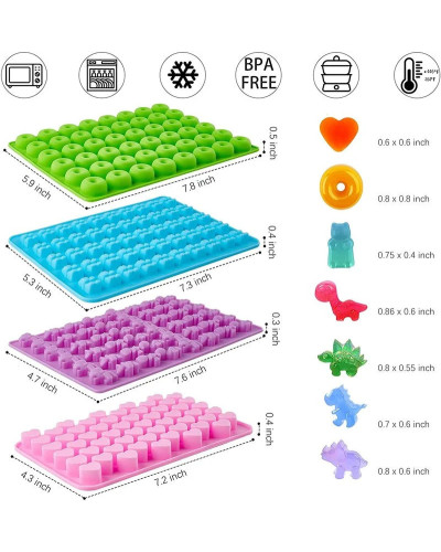 Molde de silicona con forma de oso de goma para hornear, molde de silicona con cuentagotas para manualidades, dinosaurio/oso/Cor