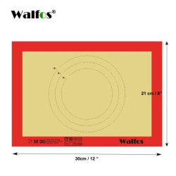 WALFOS-Almohadilla para Hornear de Silicona Antiadherente, Esterilla para Amasar para Hacer Pastel, Galleta, Macarrón, Papel de 