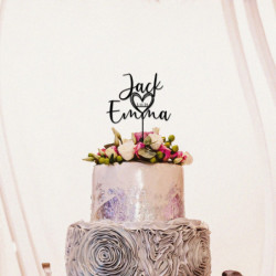 Topper de pastel de boda personalizado con fecha, Decoración de Pastel de fiesta rústica de boda con escritura personalizada, To