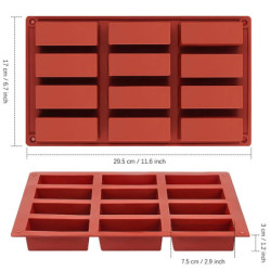 Moldes rectangulares de silicona para dulces para hornear Barritas energéticas Molde para barritas de chocolate Barritas de prot