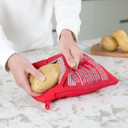 Bolsa reutilizable para microondas, utensilio para cocinar Patatas al horno, 4 minutos, Rojo