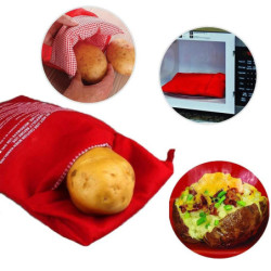 Bolsa reutilizable para microondas, utensilio para cocinar Patatas al horno, 4 minutos, Rojo