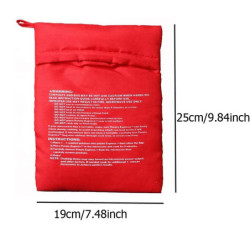 Bolsa reutilizable para microondas, utensilio para cocinar Patatas al horno, 4 minutos, Rojo